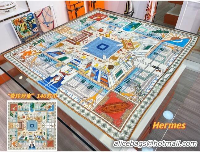 Inexpensive Hermes Cashmere & Silk Sqaure Shawl Scarf 140cm H1203 2024