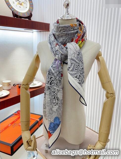 Pretty Style Hermes Cashmere & Silk Sqaure Shawl Scarf 140cm H1209 2024