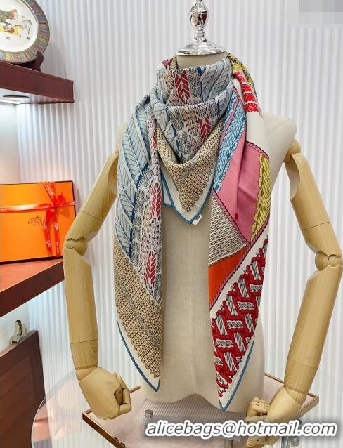 Top Grade Hermes Cashmere & Silk Sqaure Shawl Scarf 140cm H1218 2024