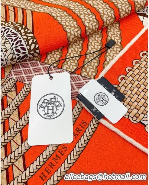 Well Crafted Hermes Cashmere & Silk Sqaure Shawl Scarf 140cm H1220 2024