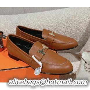 Low Price Hermes Paris Loafers in Velvet Brown 104042