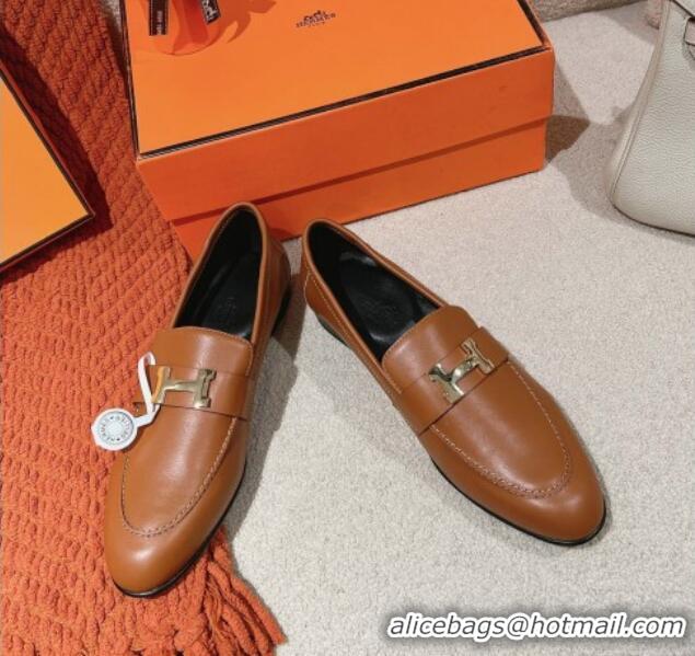 Low Price Hermes Paris Loafers in Velvet Brown 104042