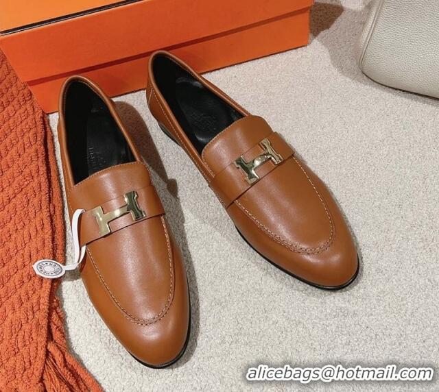 Low Price Hermes Paris Loafers in Velvet Brown 104042