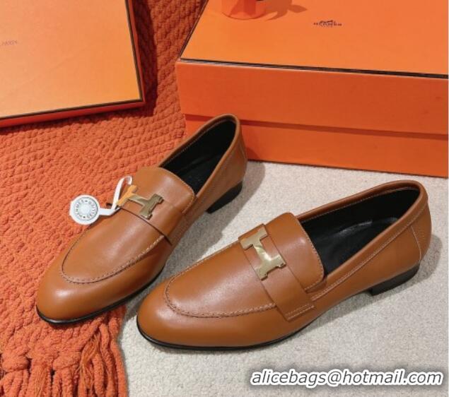 Low Price Hermes Paris Loafers in Velvet Brown 104042