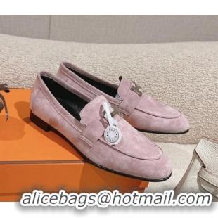 Sumptuous Hermes Paris Loafers in Suede Dusty Purple 0104043