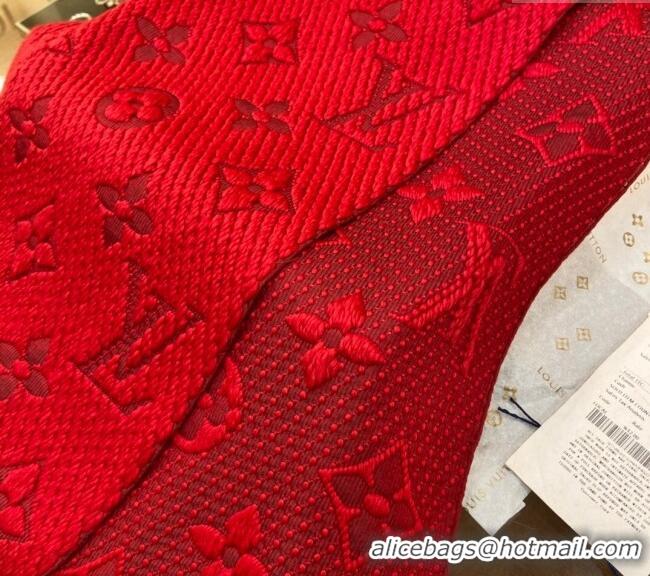 Buy Discount Louis Vuitton Logomania Wool Long Scarf with Fringe 30x175cm LV011001 Red 2024