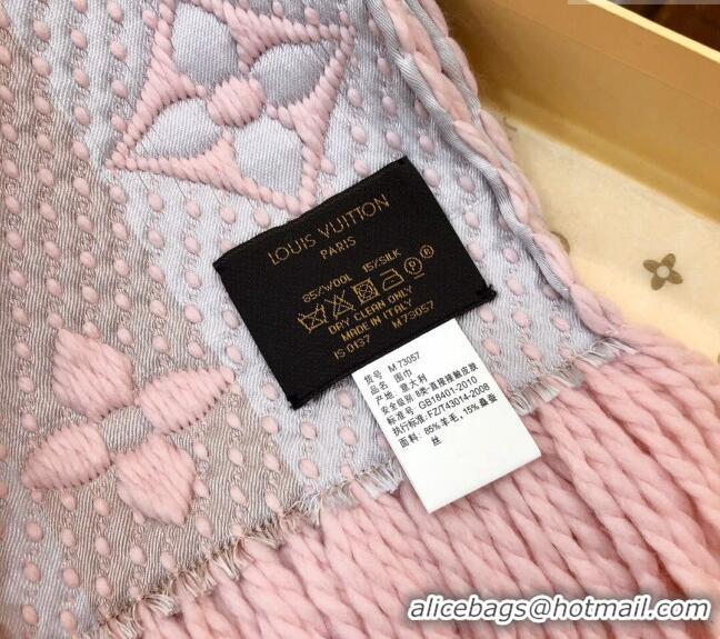 Top Grade Louis Vuitton Logomania Wool Long Scarf with Fringe 30x175cm LV011002 Light Pink 2024