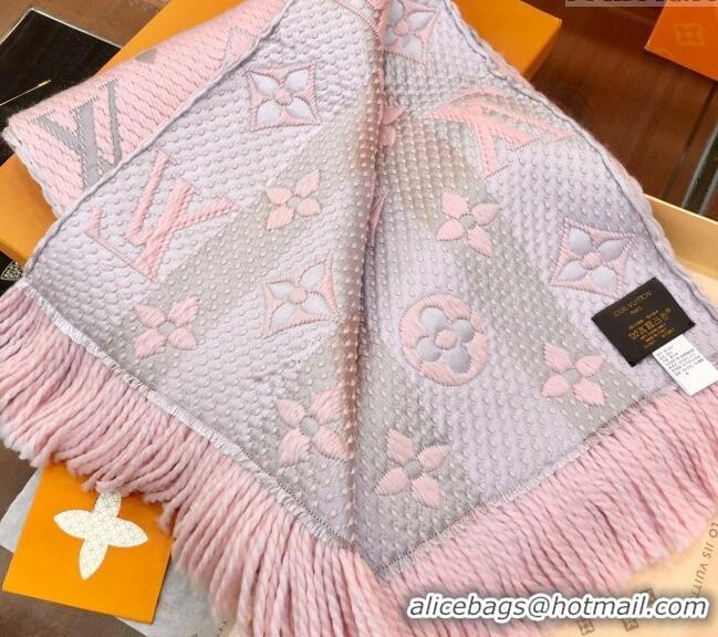 Top Grade Louis Vuitton Logomania Wool Long Scarf with Fringe 30x175cm LV011002 Light Pink 2024