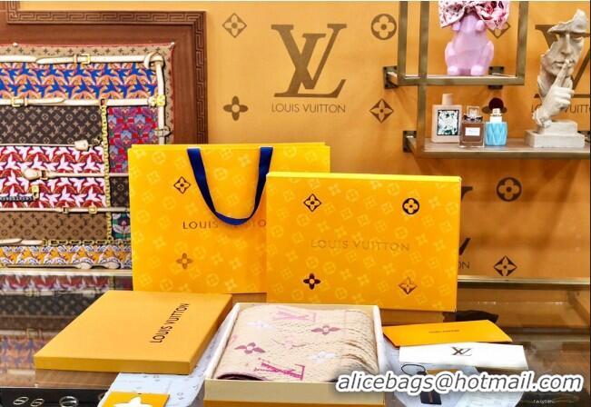 Luxurious Louis Vuitton Logomania Rainbow Wool Long Scarf with Fringe 30x175cm LV011002 Camel 2024