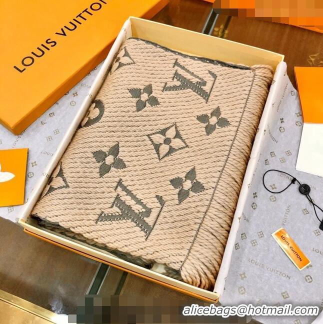 Reasonable Price Louis Vuitton Logomania Wool Long Scarf with Fringe 30x175cm LV011004 Beige 2024