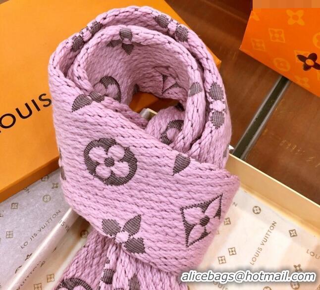 Shop Cheap Louis Vuitton Logomania Wool Long Scarf with Fringe 30x175cm LV011004 Light Pink 2024