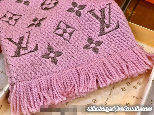 Shop Cheap Louis Vuitton Logomania Wool Long Scarf with Fringe 30x175cm LV011004 Light Pink 2024