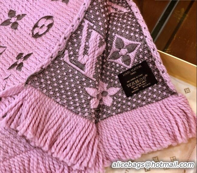 Shop Cheap Louis Vuitton Logomania Wool Long Scarf with Fringe 30x175cm LV011004 Light Pink 2024