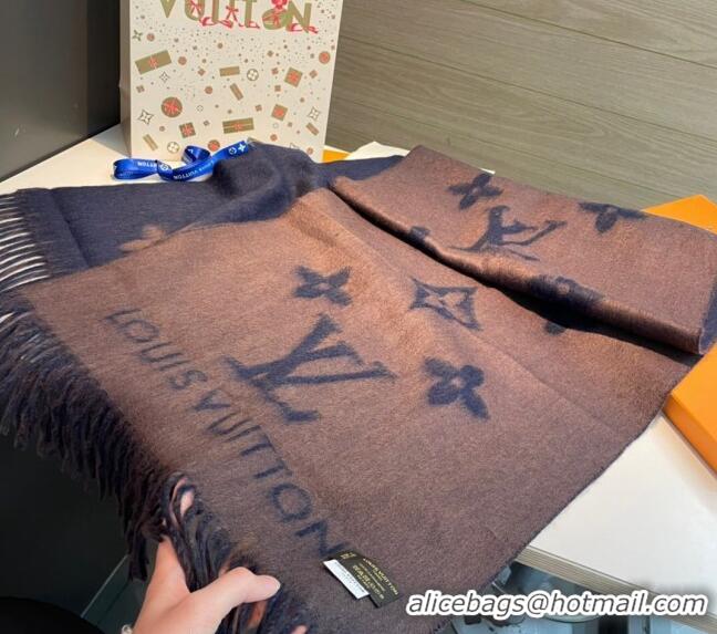 Grade Quality Louis Vuitton Reykjavik Long Scarf 45x170cm LV11047 Brown/Blue 2024