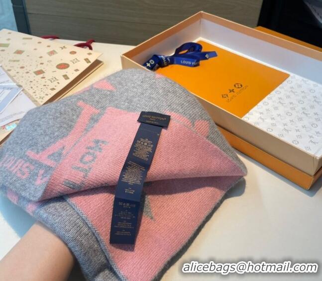 Most Popular Chanel Knit Cashmere Long Scarf 32x180cm CH0111 Grey/Pink 2024