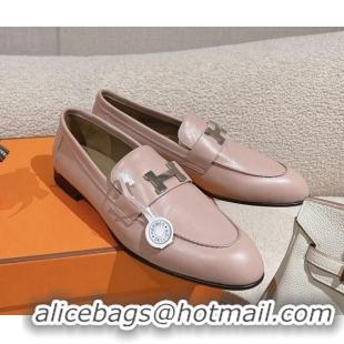 Purchase Hermes Paris Loafers in Calfskin Light Pink 104053