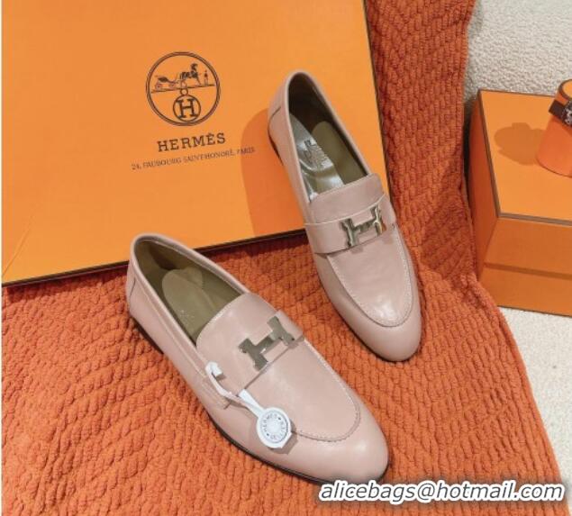 Purchase Hermes Paris Loafers in Calfskin Light Pink 104053