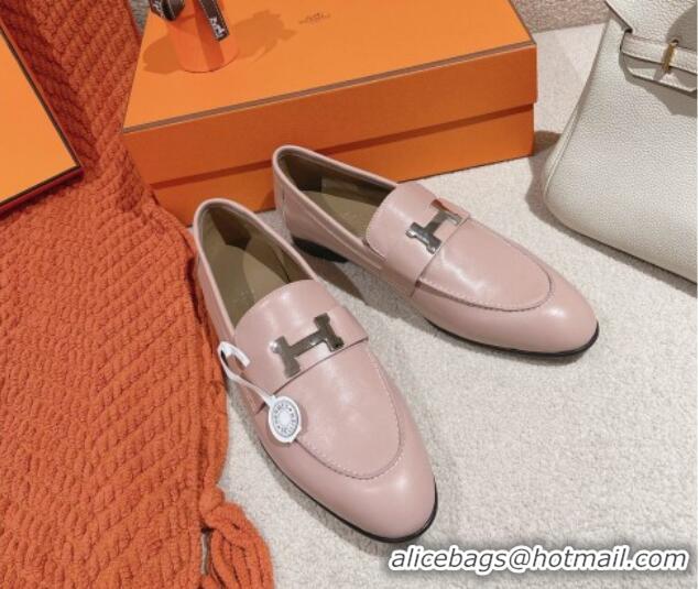 Purchase Hermes Paris Loafers in Calfskin Light Pink 104053