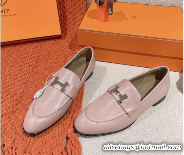 Purchase Hermes Paris Loafers in Calfskin Light Pink 104053