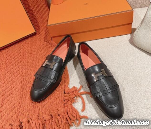 Best Product Hermes Royal Loafers in Calfskin Black/Peach 0104066