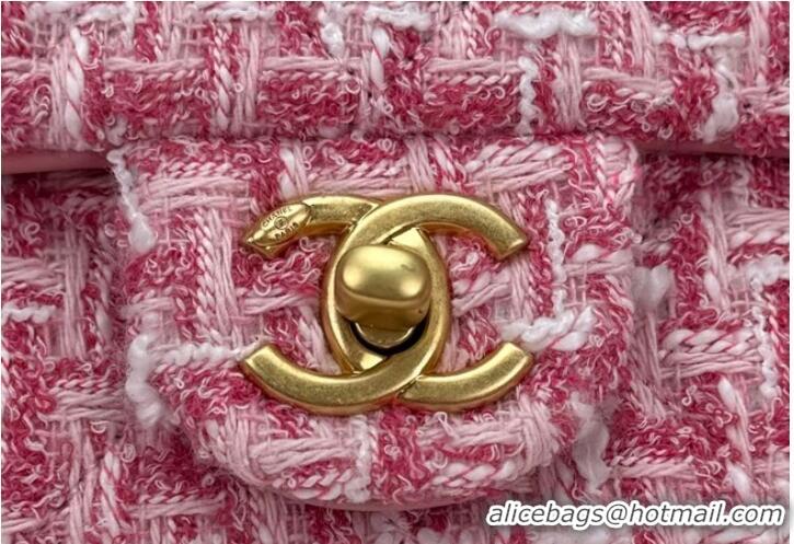 Best Price Chanel Tweed CLUTCH WITH CHAIN AS4151 Pink