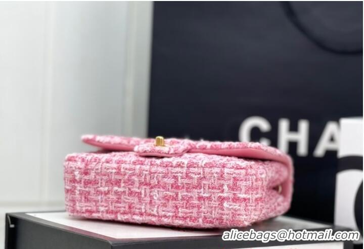 Best Price Chanel Tweed CLUTCH WITH CHAIN AS4151 Pink