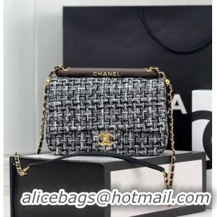 Top Quality Chanel Tweed CLUTCH WITH CHAIN AS4151 Black