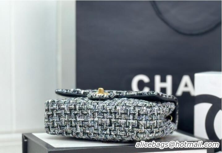 Top Quality Chanel Tweed CLUTCH WITH CHAIN AS4151 Black