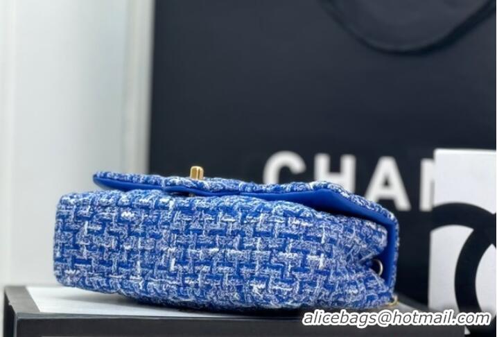 Well Crafted Chanel Tweed CLUTCH WITH CHAIN AS4151 Blue