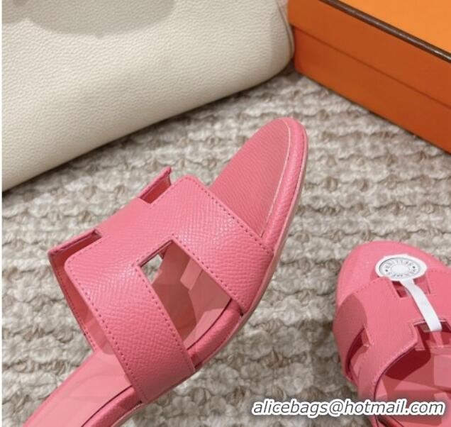 Best Price Hermes Classic Oasis Heel Slide Sandals 4.5cm in Palm Grained Leather Pink 123023