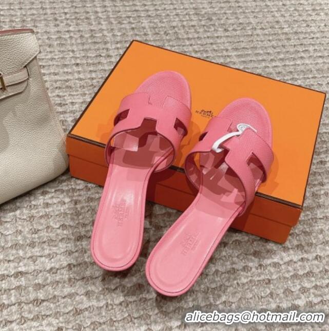 Best Price Hermes Classic Oasis Heel Slide Sandals 4.5cm in Palm Grained Leather Pink 123023