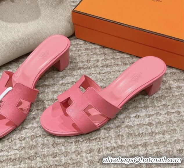 Best Price Hermes Classic Oasis Heel Slide Sandals 4.5cm in Palm Grained Leather Pink 123023