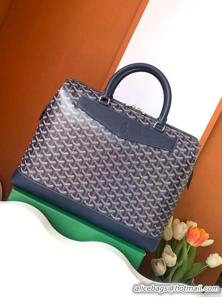 Discount Goyard Cisalpin Briefcase Document Case Top Handle Bag G8129 Navy Blue