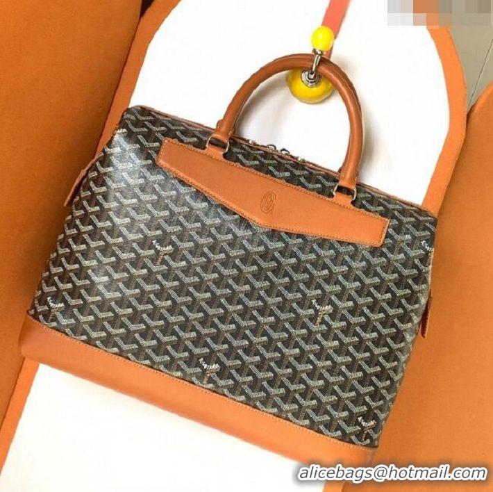 Most Popular Goyard Cisalpin Briefcase Document Case Top Handle Bag G8129 Black And Tan