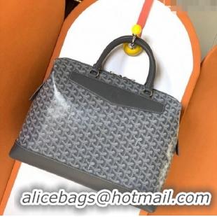 Shop Grade Goyard Cisalpin Briefcase Document Case Top Handle Bag G8129 Dark Grey