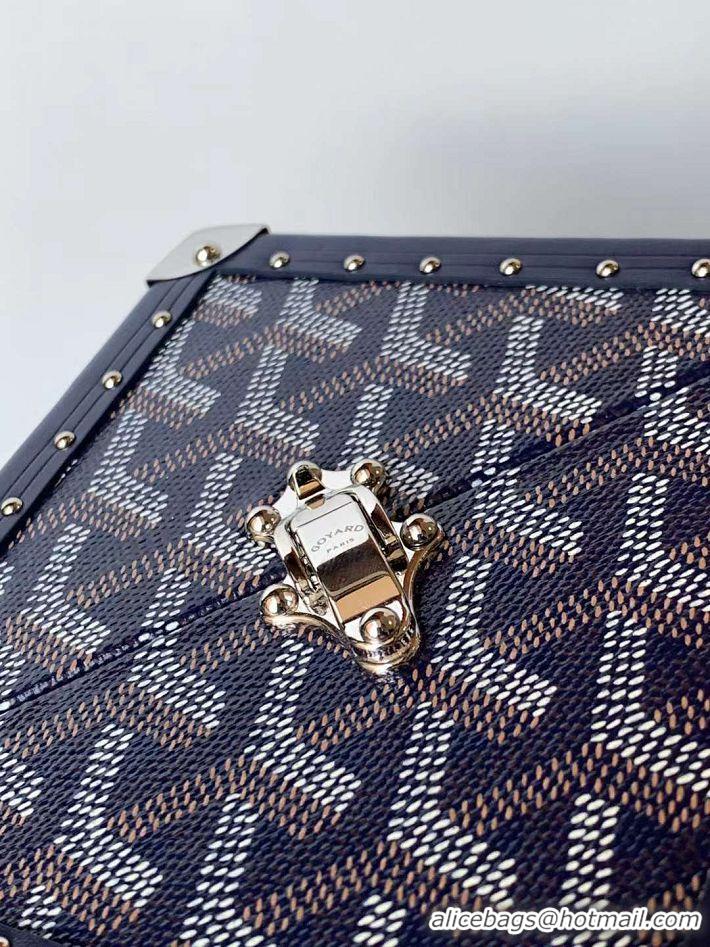 Unique Grade Goyard Dé Trunk Clutch Bag 8215 Navy Blue