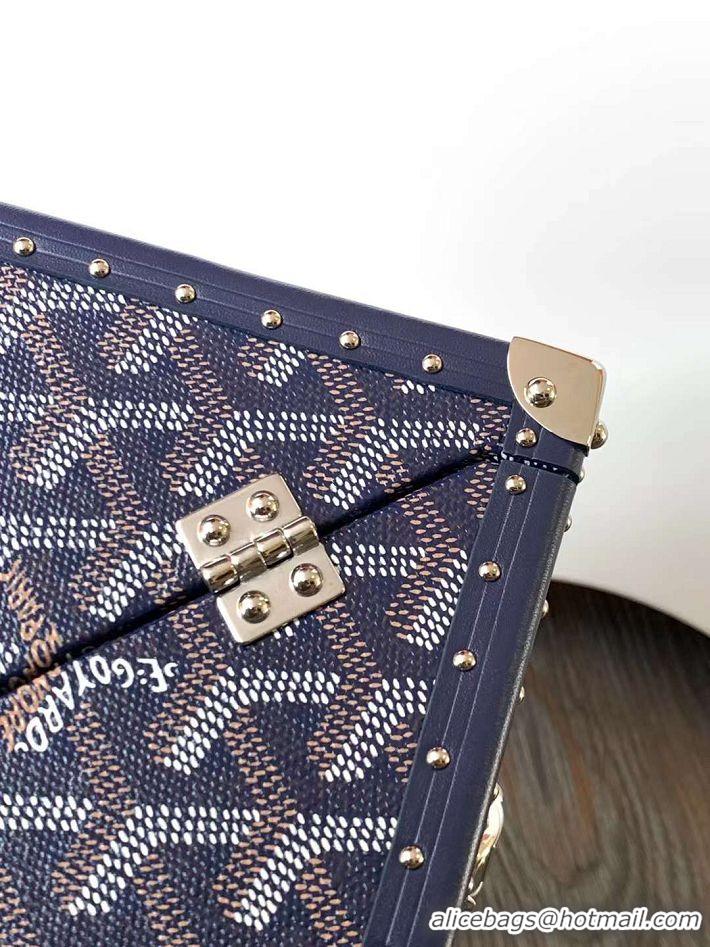 Unique Grade Goyard Dé Trunk Clutch Bag 8215 Navy Blue