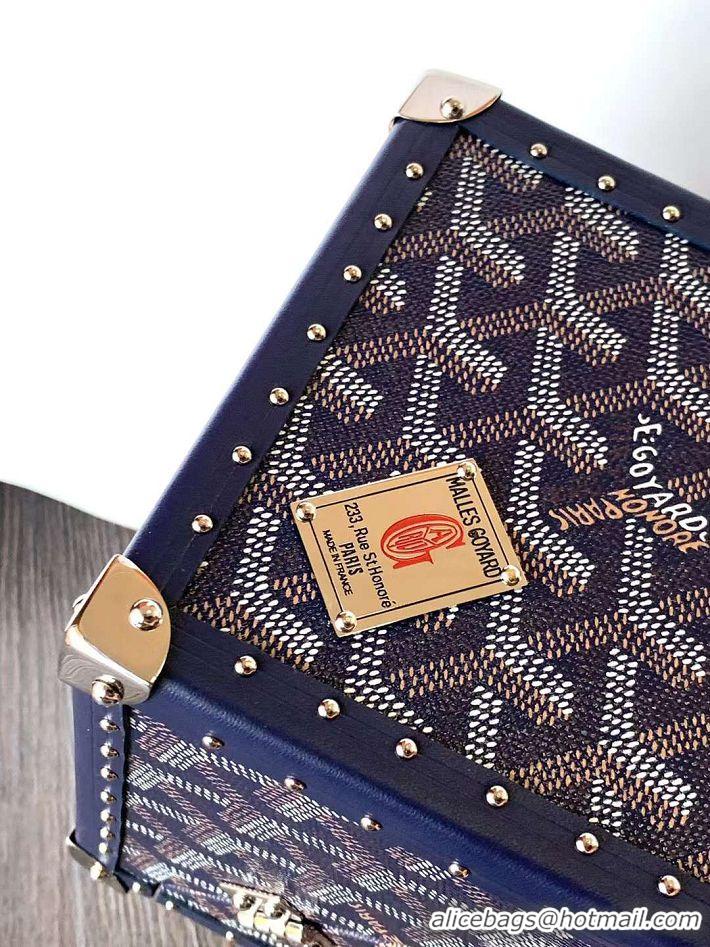 Unique Grade Goyard Dé Trunk Clutch Bag 8215 Navy Blue