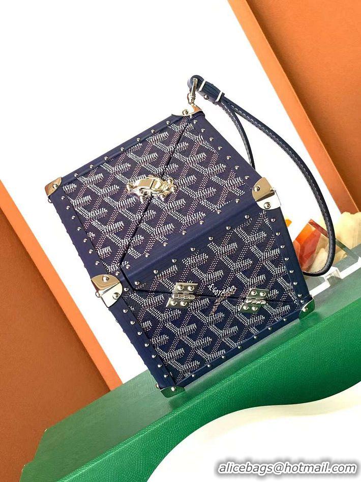 Unique Grade Goyard Dé Trunk Clutch Bag 8215 Navy Blue