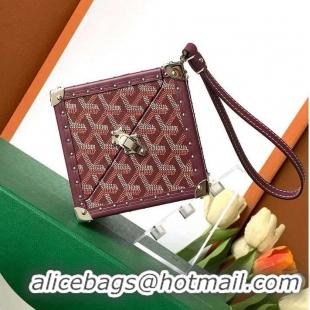 Pretty Style Goyard Dé Trunk Clutch Bag 8215 Burgundy