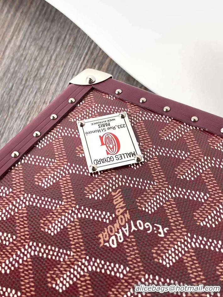 Pretty Style Goyard Dé Trunk Clutch Bag 8215 Burgundy