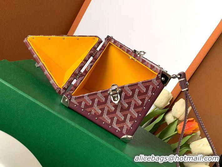 Pretty Style Goyard Dé Trunk Clutch Bag 8215 Burgundy