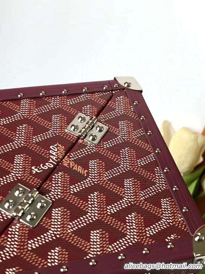 Pretty Style Goyard Dé Trunk Clutch Bag 8215 Burgundy