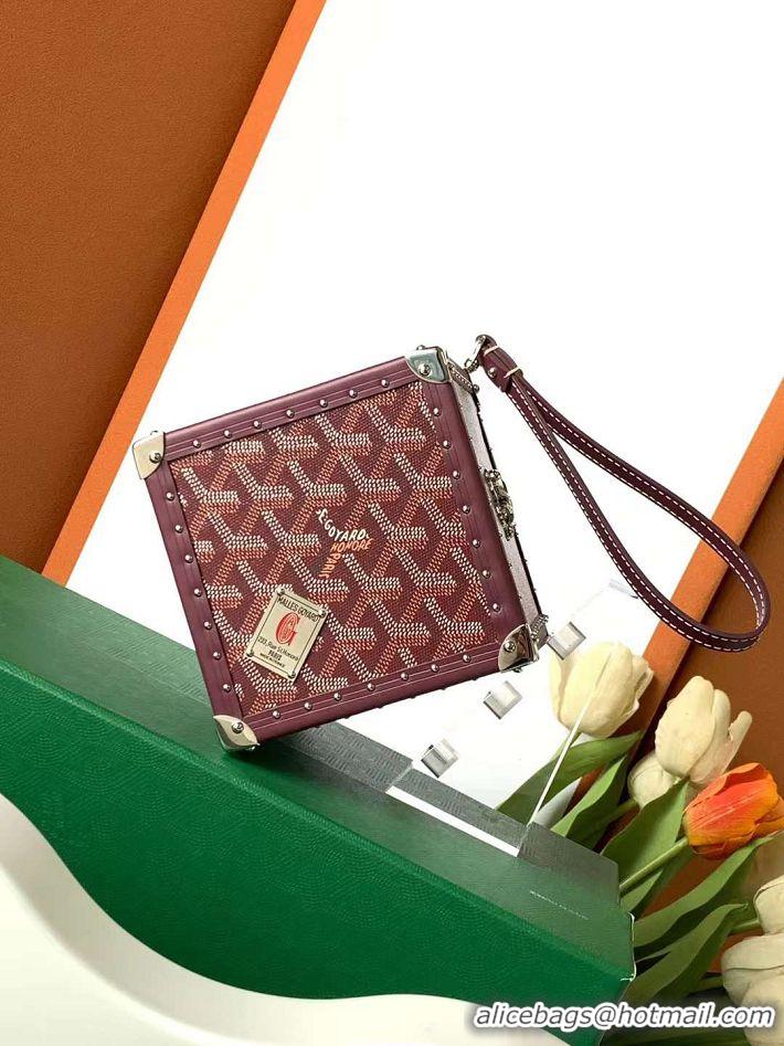 Pretty Style Goyard Dé Trunk Clutch Bag 8215 Burgundy