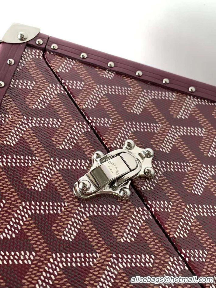 Pretty Style Goyard Dé Trunk Clutch Bag 8215 Burgundy