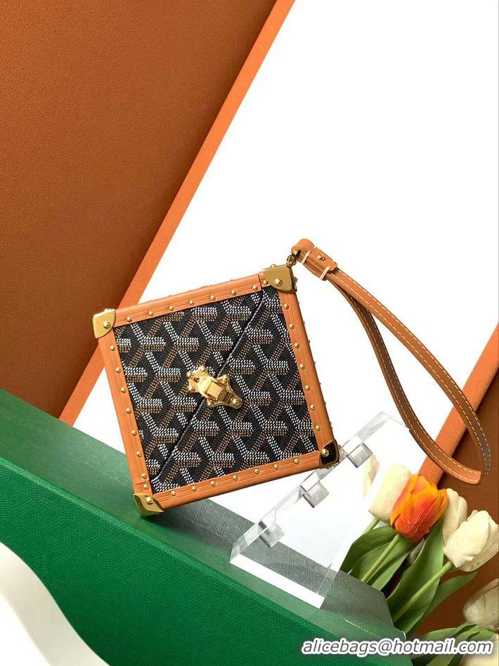 Best Product Goyard Dé Trunk Clutch Bag 8215 Black And Tan