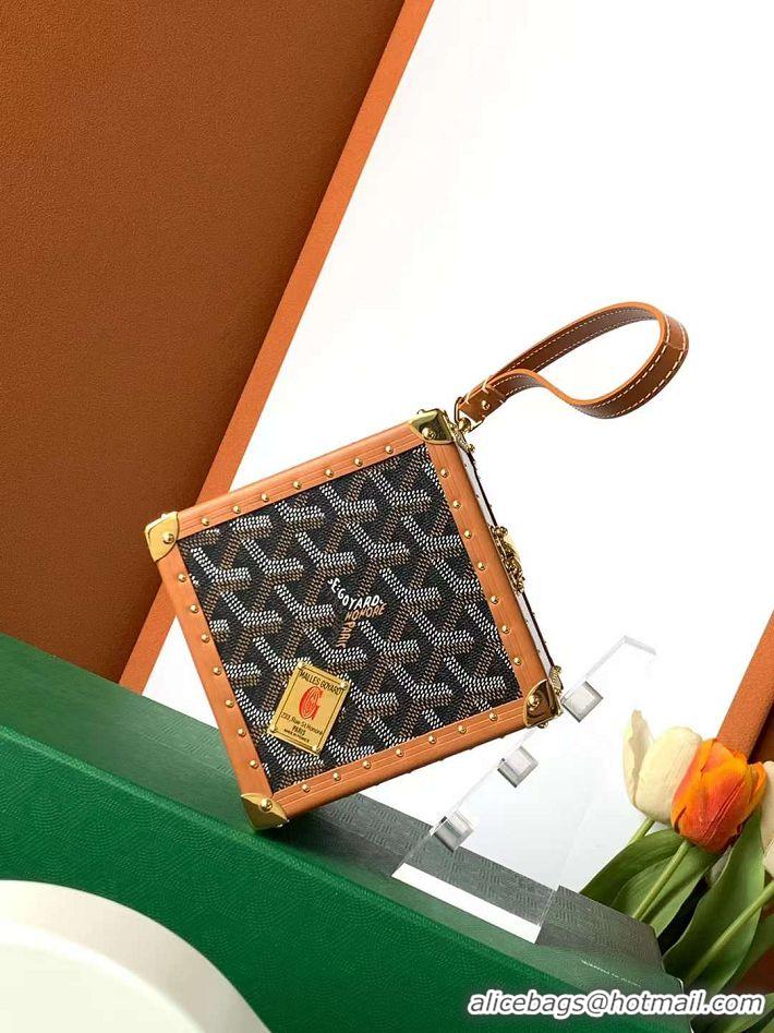 Best Product Goyard Dé Trunk Clutch Bag 8215 Black And Tan