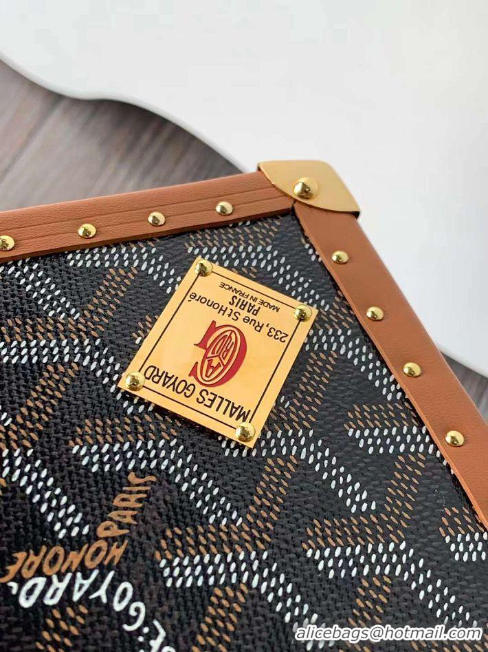 Best Product Goyard Dé Trunk Clutch Bag 8215 Black And Tan