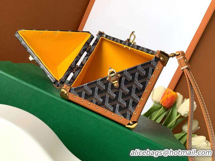 Best Product Goyard Dé Trunk Clutch Bag 8215 Black And Tan