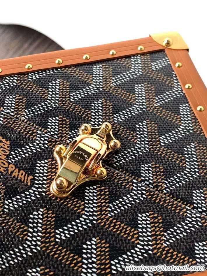 Best Product Goyard Dé Trunk Clutch Bag 8215 Black And Tan